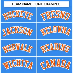 Powder Blue Orange-White Varsity Full-Snap Letterman Jacket 5