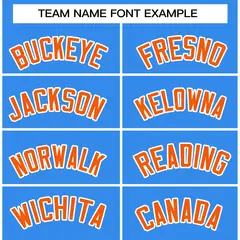 Powder Blue Orange-White Varsity Full-Snap Letterman Jacket 5
