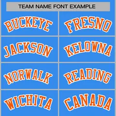 Powder Blue Orange-White Varsity Full-Snap Letterman Jacket 5