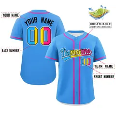 Powder Blue Pansexuality Pride Month Baseball Jersey 2