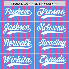 Powder Blue Pink American Flag Graffiti Baseball Jersey 3