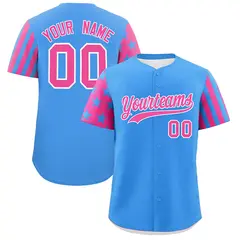 Powder Blue Pink American Flag Raglan Baseball Jersey 1