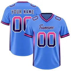 Powder Blue Pink and Purple Gradient Sides Football Jersey 1