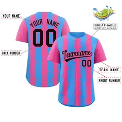 Powder Blue Pink Blade Pattern Raglan Baseball Jersey 2