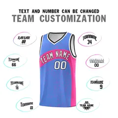 Powder Blue Pink Dot Graffiti Irregular Pattern Basketball Jersey 4