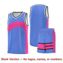 Powder Blue Pink Dot Graffiti Irregular Pattern Basketball Jersey 7