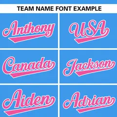 Powder Blue Pink Flame Graffiti Authentic Baseball Jersey 3