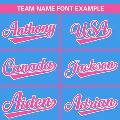 Powder Blue Pink Full Button Classic Baseball Jersey 3