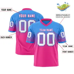 Powder Blue Pink Gradient Fashion Authentic Football Jersey 2