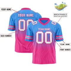 Powder Blue Pink Gradient Outdoor Flag Football Jersey 2