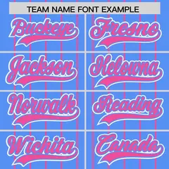 Powder Blue Pink Gradient Stripe Sleeves Baseball Jersey 3