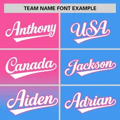 Powder Blue Pink Half Gradient Authentic Baseball Jersey 3