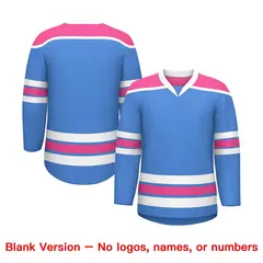 Powder Blue Pink Ice Cream Helmet Pattern Hockey Jersey 7