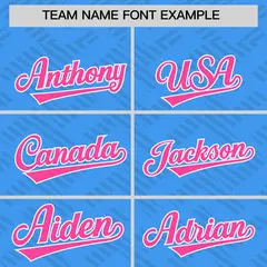 Powder Blue Pink L Pattern Raglan Letterman Baseball Jacket 3