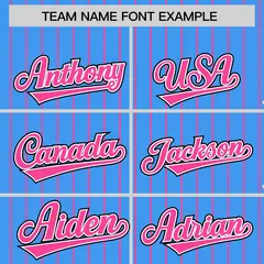 Powder Blue Pink Pinstripe Raglan Varsity Letterman Baseball Jacket 3