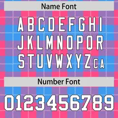 Powder Blue Pink Plaid Pattern Authentic Football Jersey 4
