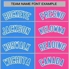 Powder Blue Pink-Powder Blue Two Tone Split Varsity Full-Snap Letterman Jacket 5