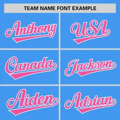 Powder Blue Pink Raglan Pullover Authentic Baseball Jersey 3