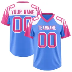 Powder Blue Pink Raglan Sleeves Authentic Football Jersey 1