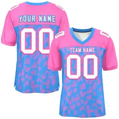 Powder Blue Pink Raglan Sleeves Camo Football Jersey