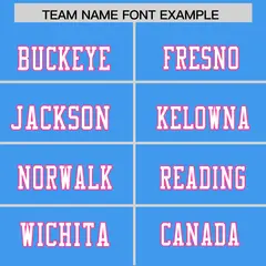 Powder Blue Pink Shoulder Star Pattern Flag Football Jersey 3