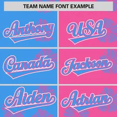 Powder Blue Pink Split Flower Graffiti Baseball Jersey 3