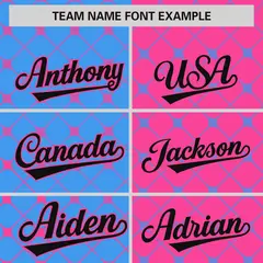 Powder Blue Pink Split Plaid Authentic Baseball Jersey 3
