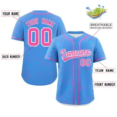 Powder Blue Pink Star Graffiti Baseball Jersey 2