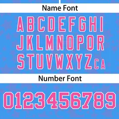 Powder Blue Pink Star Graffiti Baseball Jersey 4