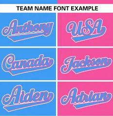 Powder Blue Pink Stripe-Solid Combo Baseball Jersey 3