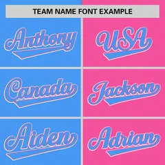 Powder Blue Pink Striped Two Tone Authentic Baseball Jersey 3