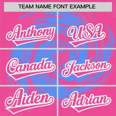 Powder Blue Pink Swirl Graffiti Pattern Baseball Jersey 3