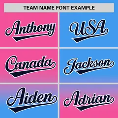 Powder Blue Pink Symmetrical Gradient Baseball Jersey 3