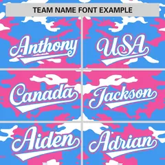 Powder Blue Pink White Camo Authentic Baseball Jersey 3