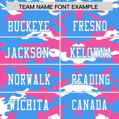 Powder Blue Pink-White Camo Authentic Football Jersey 3