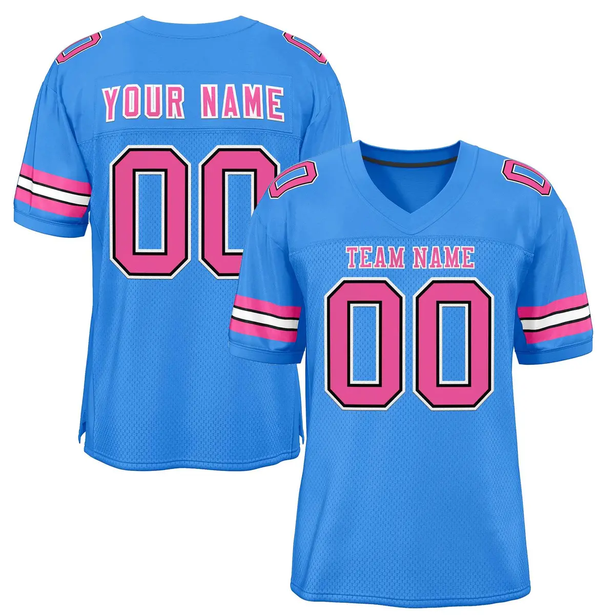 Powder Blue Pink-White Classic Style Football Jersey