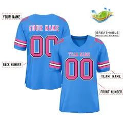 Powder Blue Pink-White Classic Style Football Jersey 2