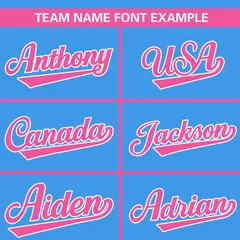 Powder Blue Pink-White Color Block Authentic Baseball Jersey 3