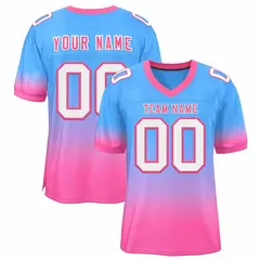 Powder Blue Pink-White Gradient Fashion Team Football Jersey