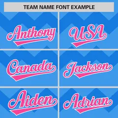 Powder Blue Pink White Ripple Authentic Baseball Jersey 4