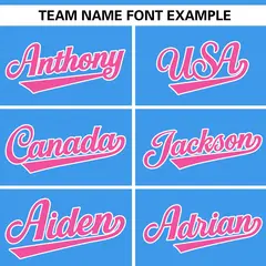Powder Blue Pink-White Side Two-Tone Baseball Jersey 3