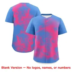 Powder Blue Pink White Skeleton Graffiti Baseball Jersey 8
