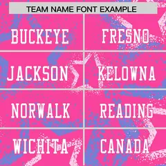 Powder Blue Pink-White Star Pattern Football Jersey 3