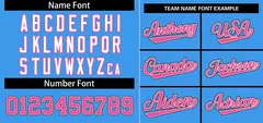 Powder Blue Pink-White Stripe Raglan Baseball Jersey 3
