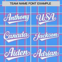 Powder Blue Plaid Authentic Baseball Jersey 3