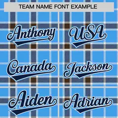 Powder Blue Plaid Authentic Baseball Jersey 3