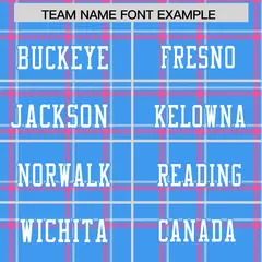 Powder Blue Plaid Pattern Authentic Football Jersey 3