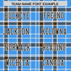 Powder Blue Plaid Pattern Authentic Football Jersey 3