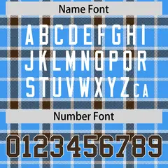 Powder Blue Plaid Pattern Authentic Football Jersey 4