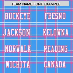 Powder Blue Plaid Pattern Authentic Football Jersey 3